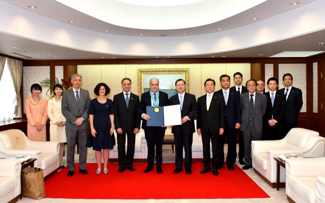 阿根廷共和国公共媒介厅长官H.E. Mr. Hernán Lombardi，和驻日阿根廷共和国大使H.E. Mr. Alan Claudio Beraud一行访问民音文化中心。